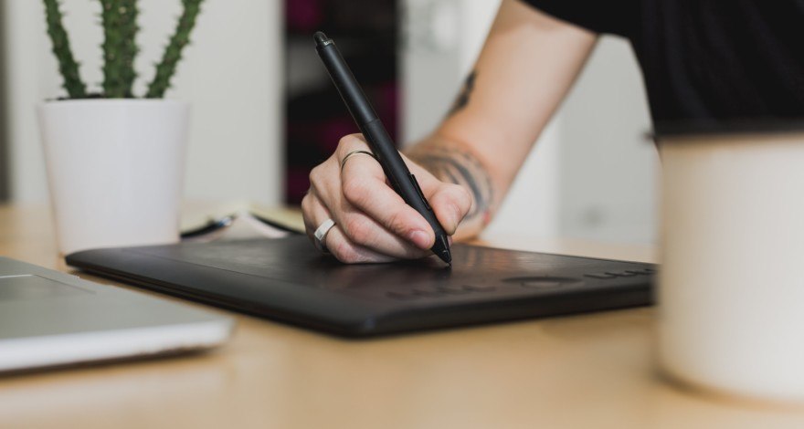 Women working on tablet