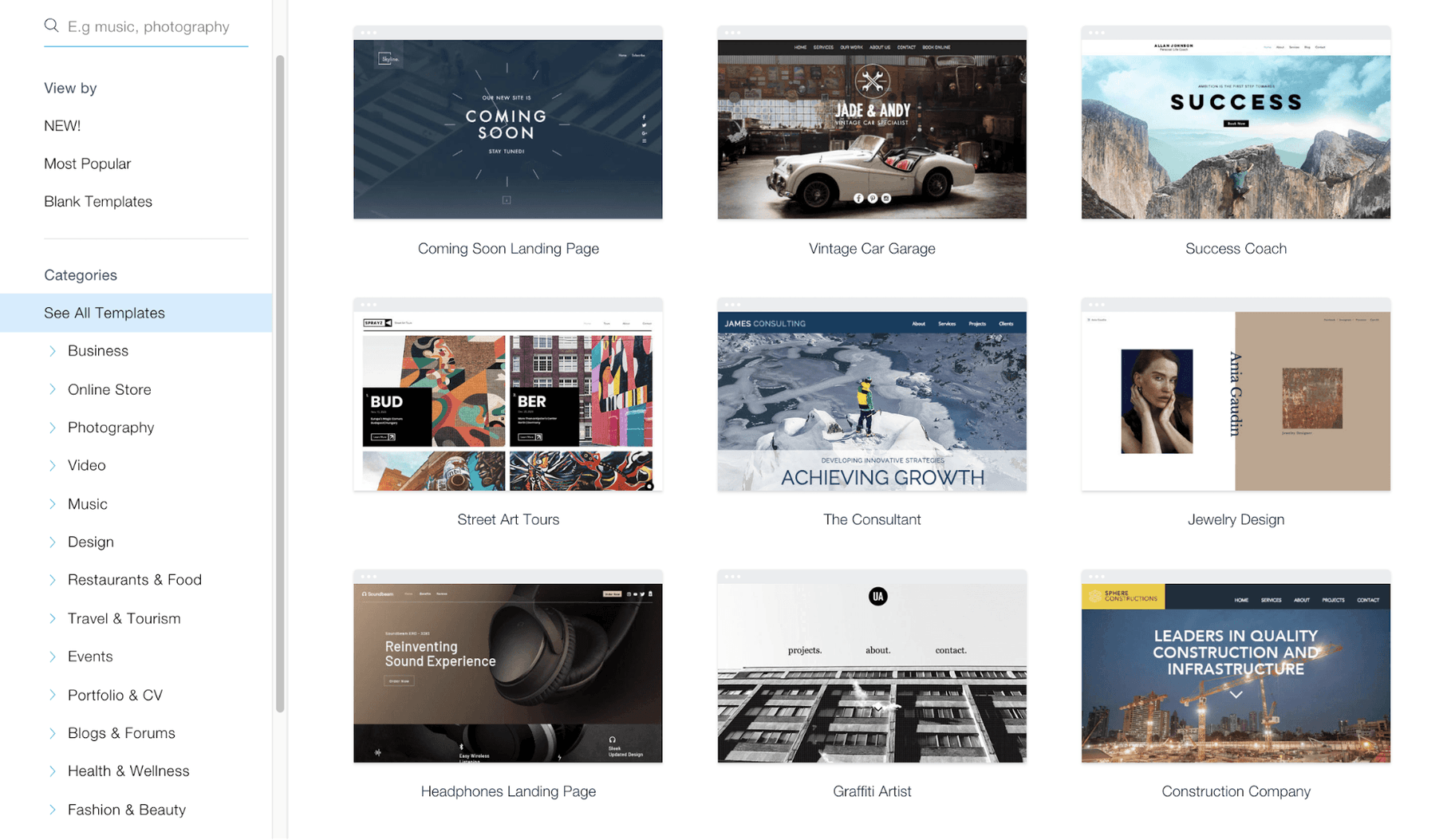 WiX Website Templates