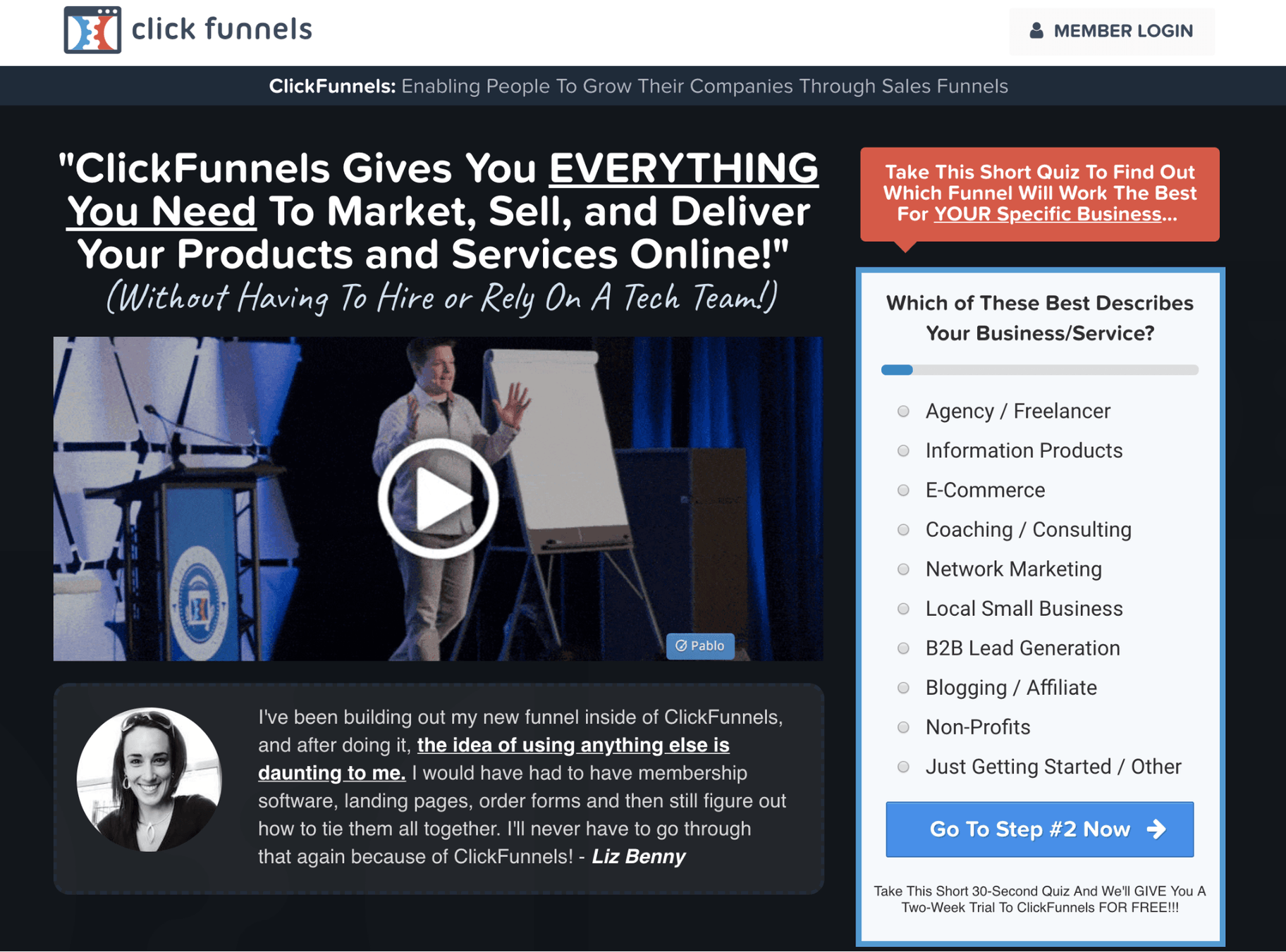 Create a Website ClickFunnels