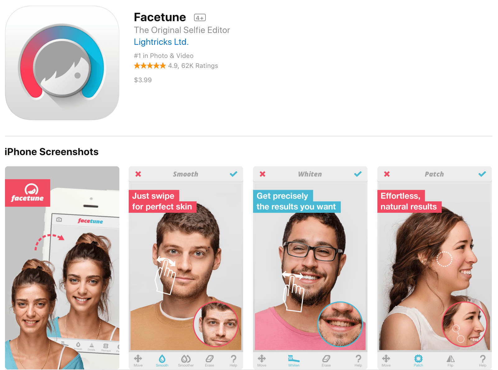 Facetune Paid Photo Editing App