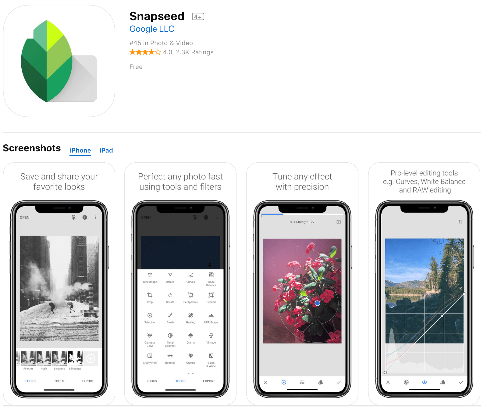 Snapseed Photo Editor App