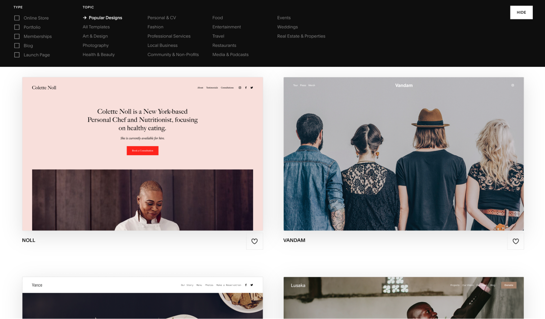 Squarespace Templates