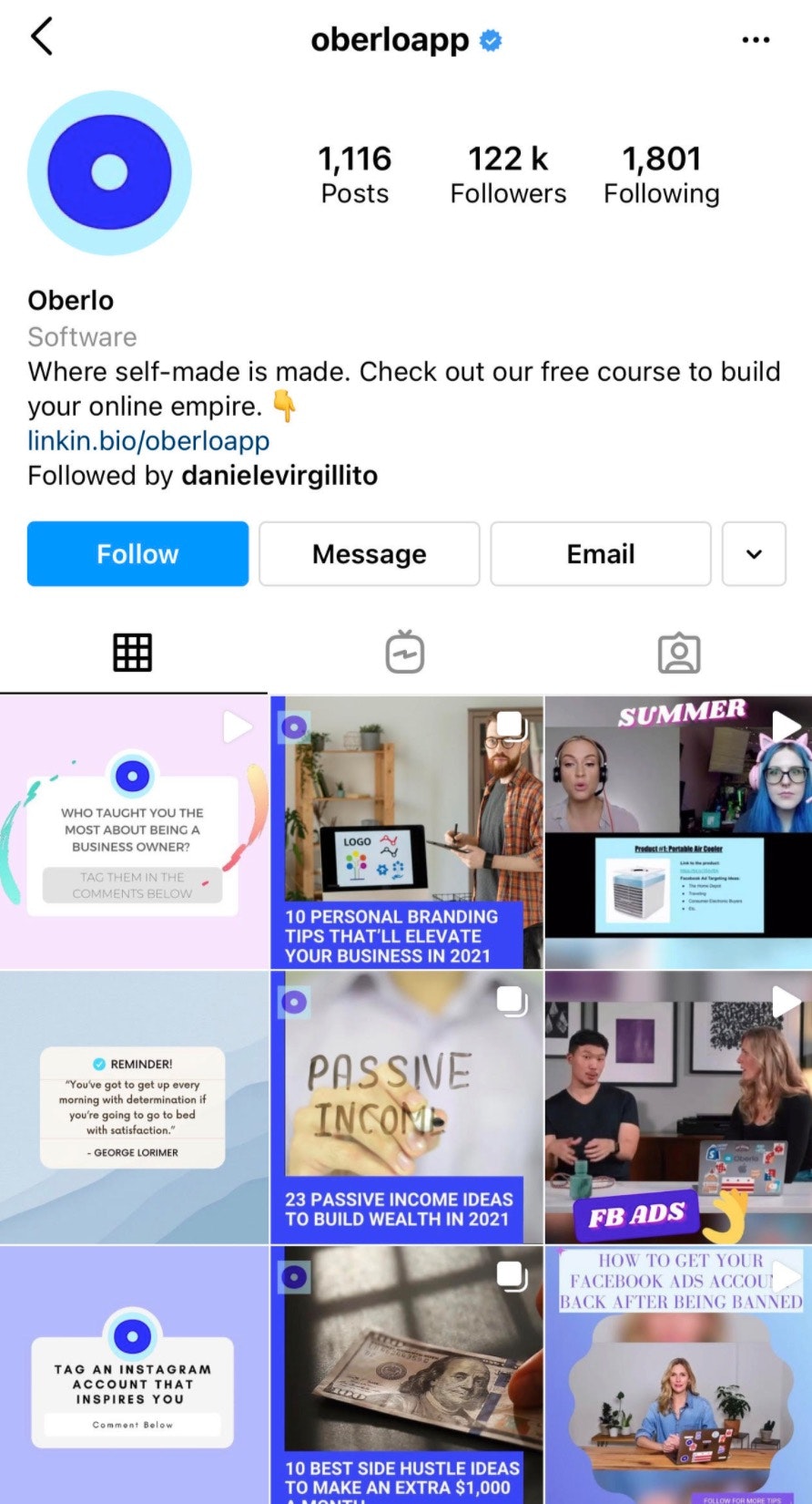 sell on Instagram: business profile