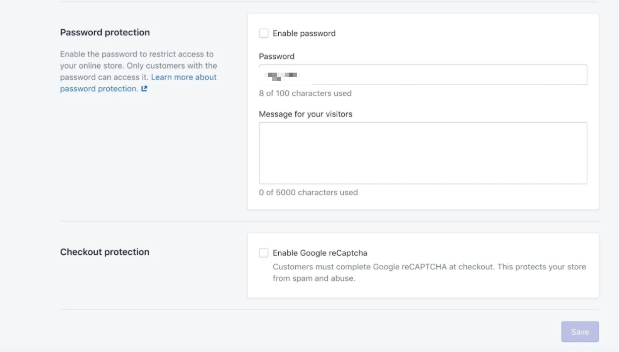password-protecting shopify store