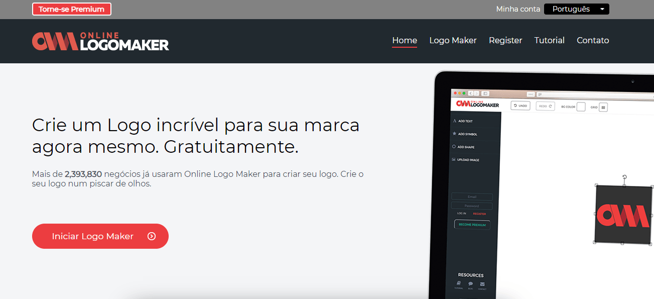 Crie logos online grátis com Online Logomaker