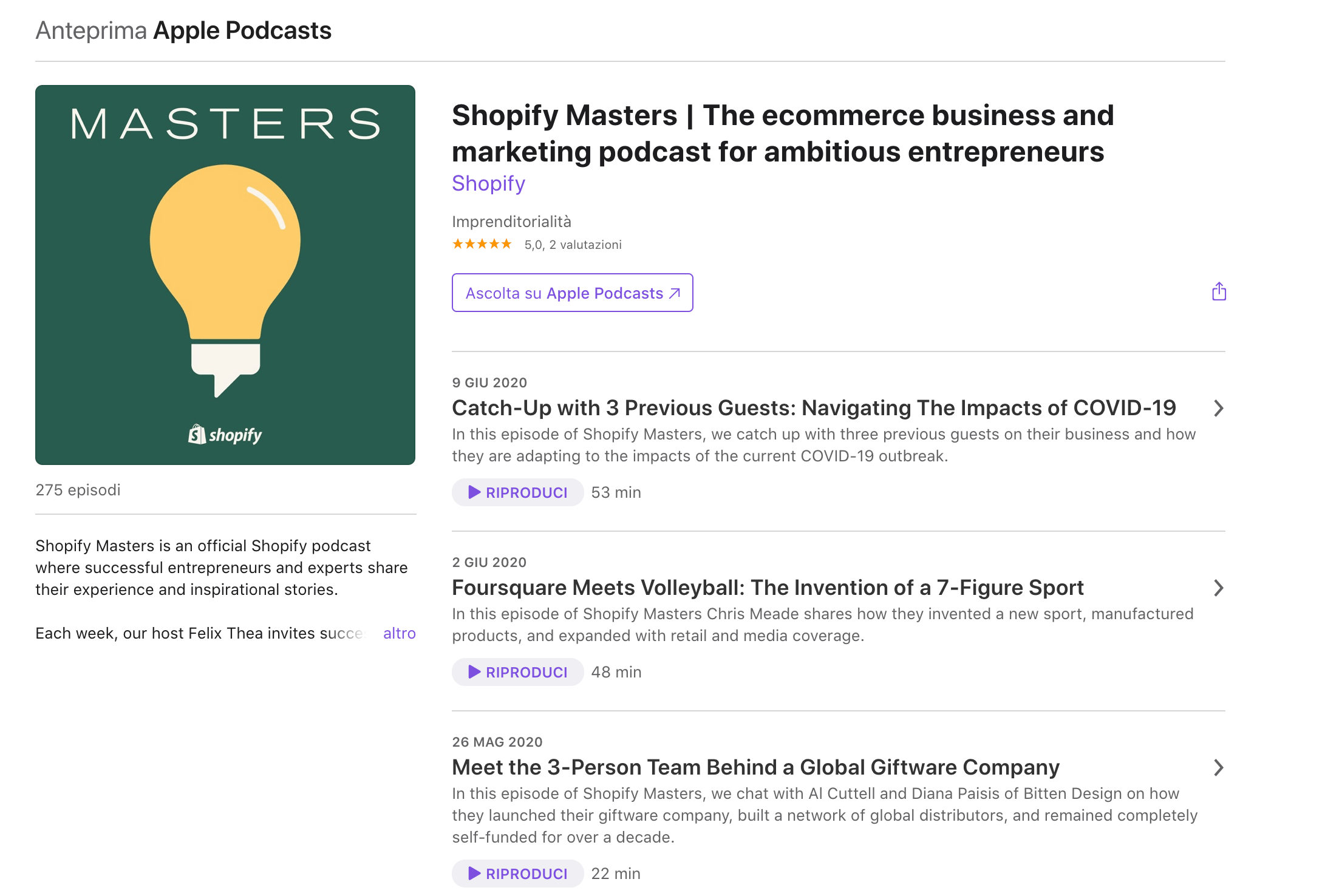 podcast shopify