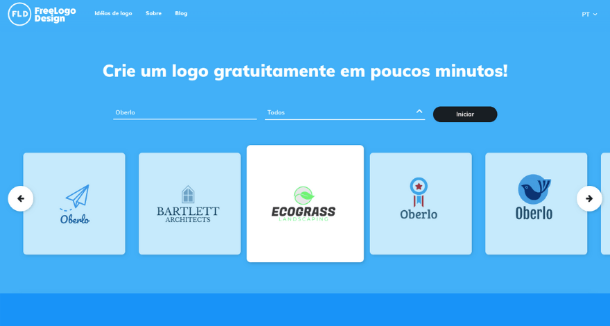 FreeLogo Design crie logos grátis