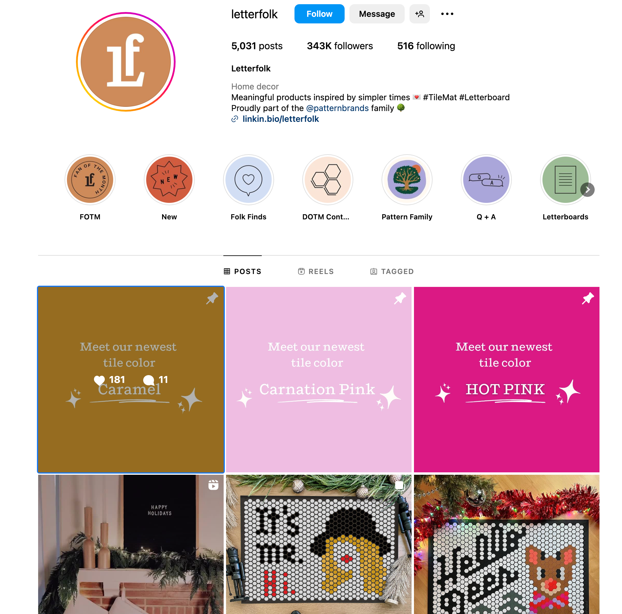 Letterfolk Instagram profile